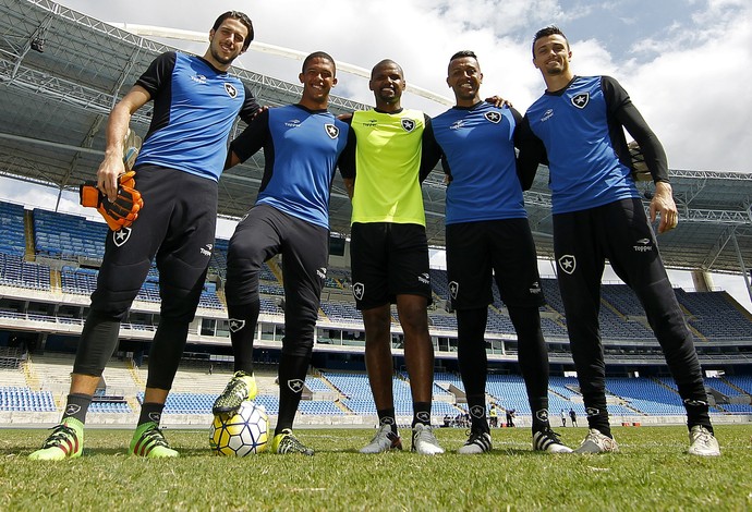 Helton Leite, Diego, Jefferson, Sidão, Milton Raphael, Botafogo (Foto: Vitor Silva/SSPress/Botafogo)