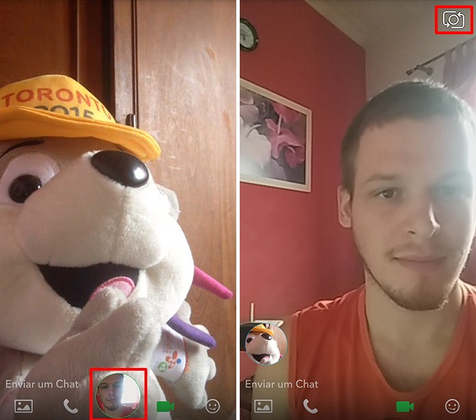 Snapchat pode ter imagem e câmera trocadas facilmente durante chamadas de vídeo (Foto: Rerpodução/Elson de Souza)