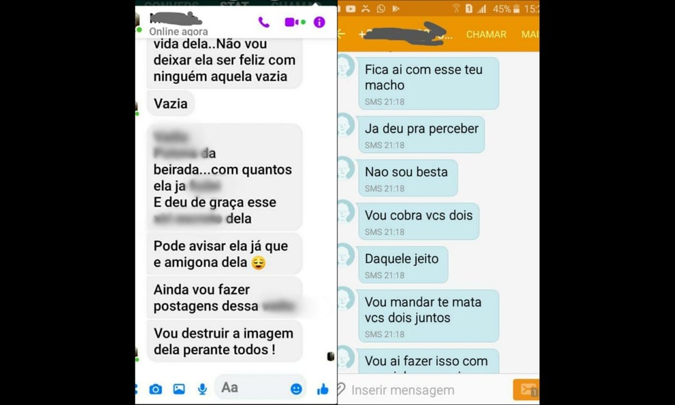 'Prints' de mensagens recebidas por vítimas do Amapá foram anexadas em inquéritos — Foto: Reprodução