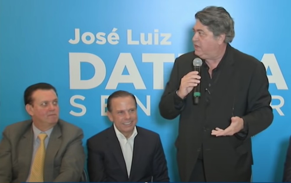 No DEM em 2018, Datena chegou a lançar a candidatura dele ao Senado por São Paulo na chapa de João Doria (PSDB). — Foto: Reprodução/Youtube