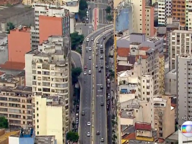 O Elevado Costa e Silva, o Minhocão (Foto: TV Globo/Reprodução)