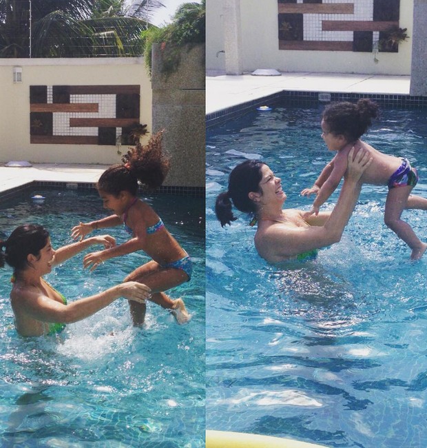 Samara Felippo se diverte com as filhas Alicia (à esq.) e Lara (à dir.) (Foto: Reprodução/Instagram)