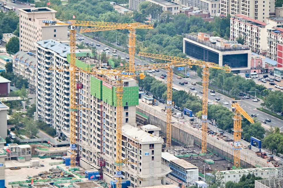 Crise no setor imobiliário afeta perspectivas sobre a economia da China — Foto: Wang Zhao/AFP