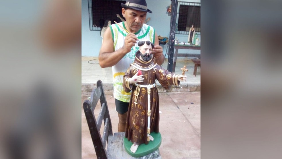 Uma Honra Diz Artista Plastico Que Restaurou Imagem De Sao Francisco Com Mais De 300 Anos Santarem E Regiao G1