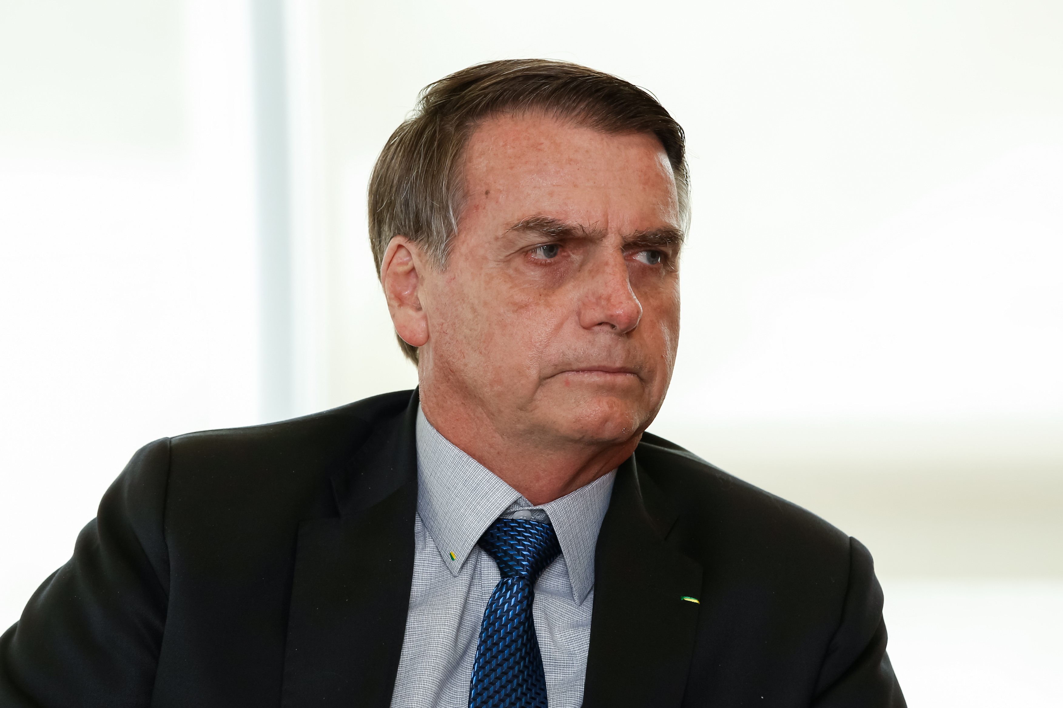 Presidente Jair Bolsonaro durante encontro com Clifford Sobel, ex-embaixador dos Estados Unidos no Brasil
