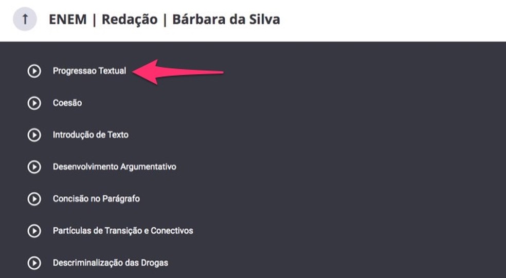 Acessar para acessar uma das aulas do curso para Enem do site Kultivi — Foto: Reprodução/Marvin Costa