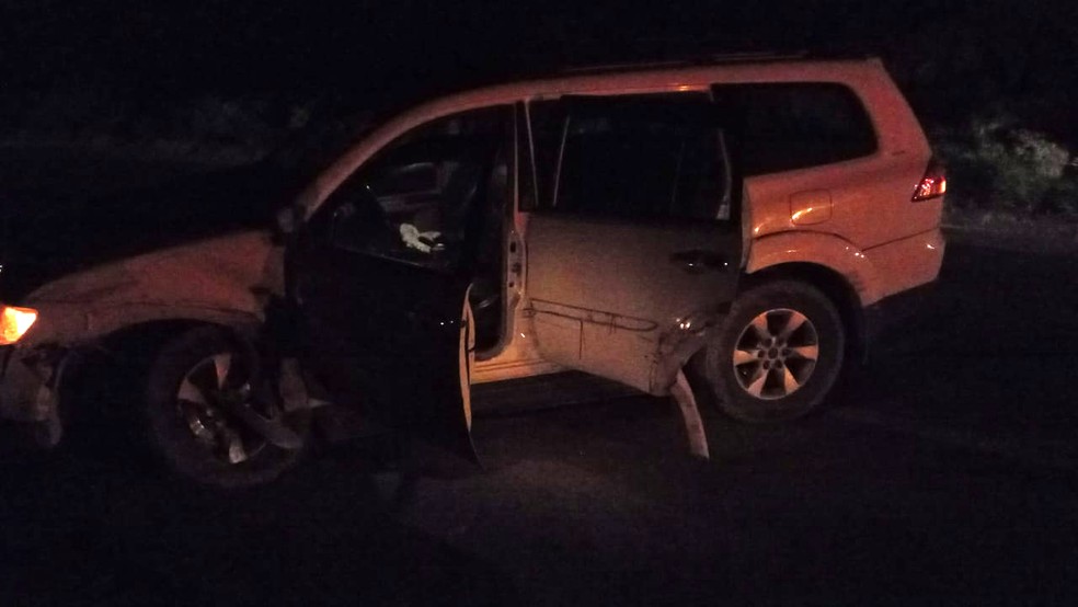 Carro Pajero envolvido em acidente em Bom Retiro — Foto: CBMSC/Divulgação