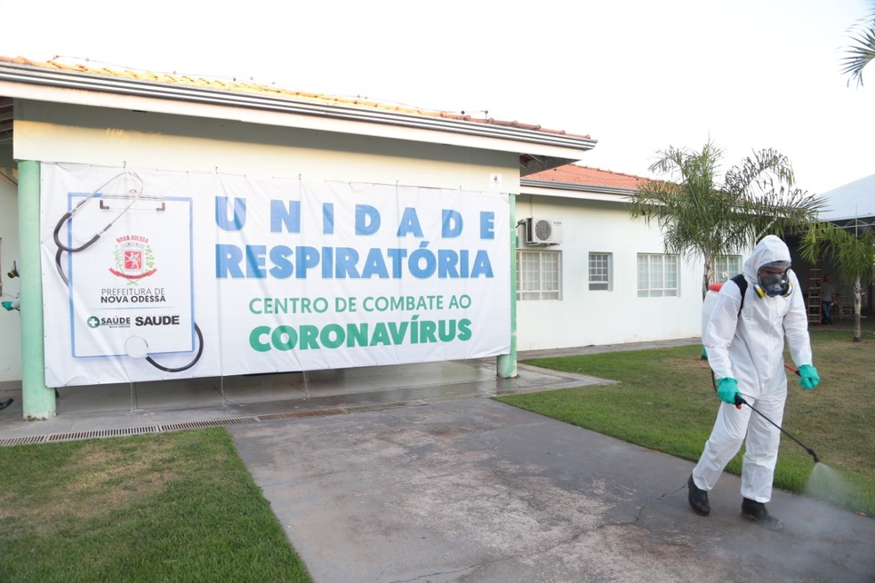Unidade Respirat&oacute;rio passou por desinfec&ccedil;&atilde;o para iniciar atendimentos nesta quinta-feira &mdash; Foto: Divulga&ccedil;&atilde;o/ Prefeitura de Nova Odessa