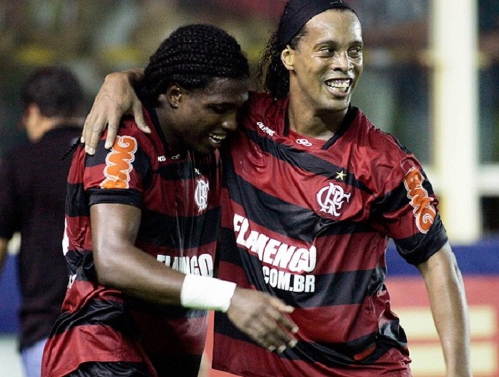Diego Maurício começou a carreira no Flamengo, onde jogou com Ronaldinho Gaúcho — Foto: Vipcomm