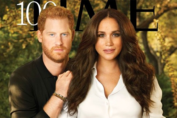 Príncipe Harry e Meghan Markle na capa da revista TIME (Foto: divulgação)