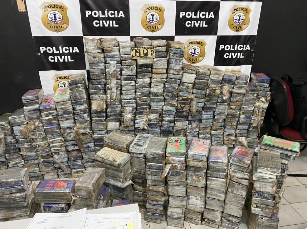 Polícia Civil apreendeu 626 kg de pasta base de cocaína em Pinheiro (MA) — Foto: Divulgação/Polícia Civil