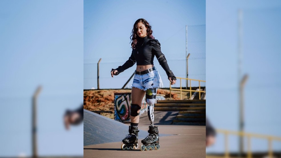 Paixão pelos patins começou quando a modelo Alessandra Cristina Ferreira Gianinni tinha apenas seis anos de idade — Foto: Alessandra Cristina Ferreira Gianinni/Arquivo pessoal