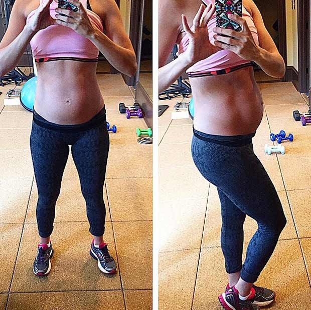 Imagem postada durante a gravidez mostra a rotina de exercícios da blogueira (Foto: Reprodução / Instagram)