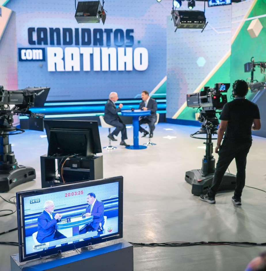 Candidato à presidencia do PT, Luiz Inácio Lula da Silva, em entrevista ao Programa do Ratinho, no SBT