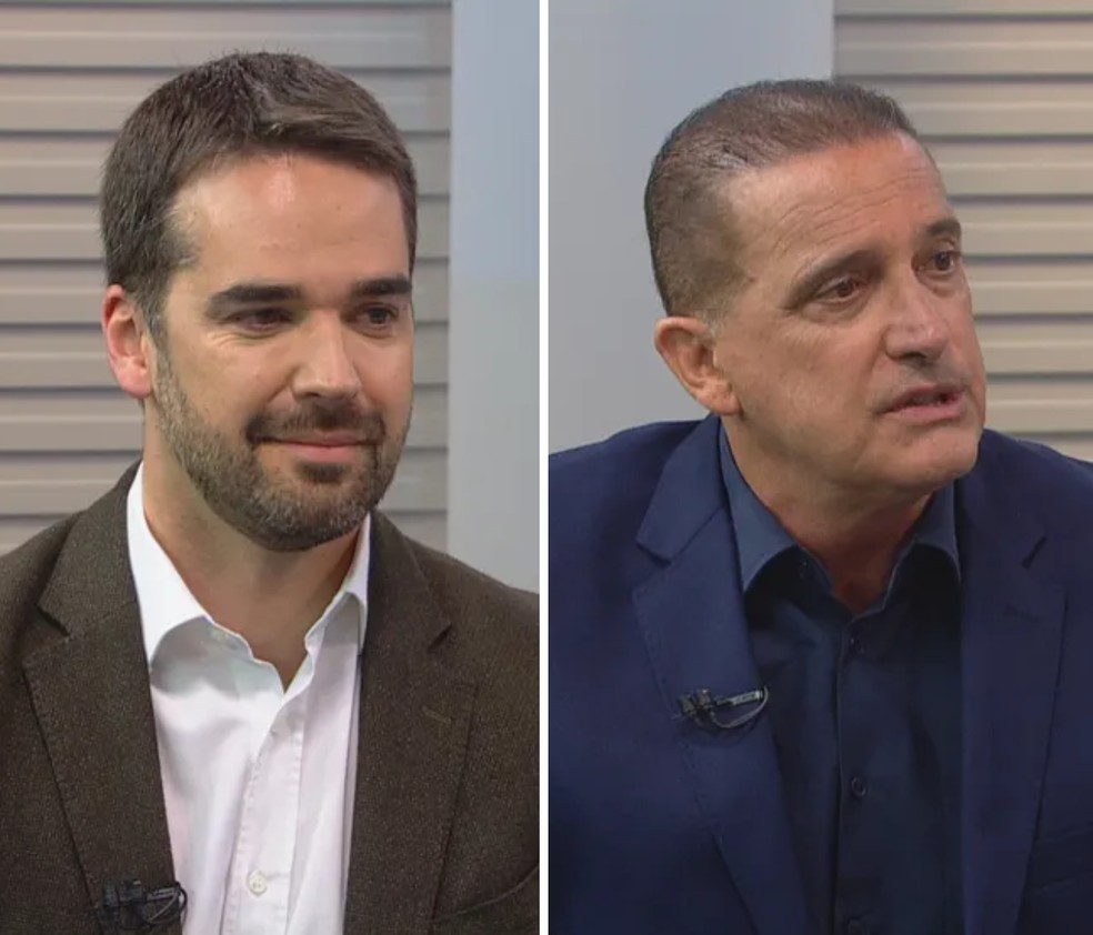 Eduardo Leite (PSDB) e Onyx Lorenzoni (PL) — Foto: Reprodução/RBS TV