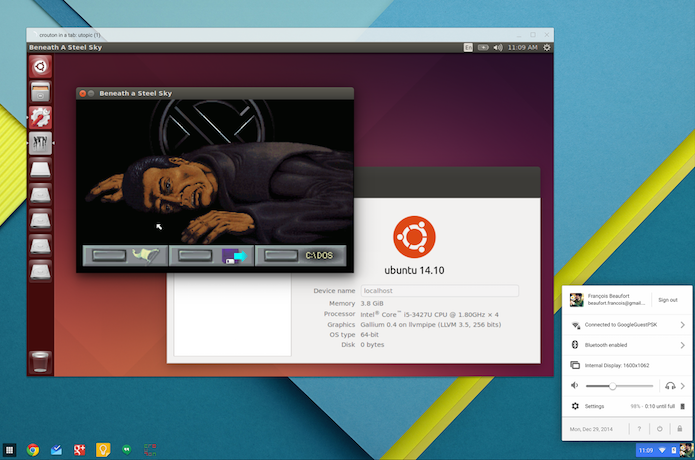 Chrome OS agora pode executar outro sistema Linux em uma janela (Foto: Reprodução/François Beaufort)