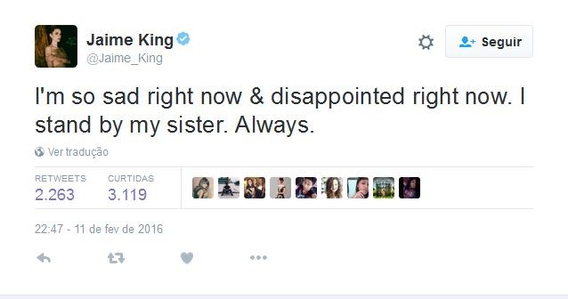 Jaime king também usou a rede social para se manifestar sobre  a música de Kanye West (Foto: Reprodução)