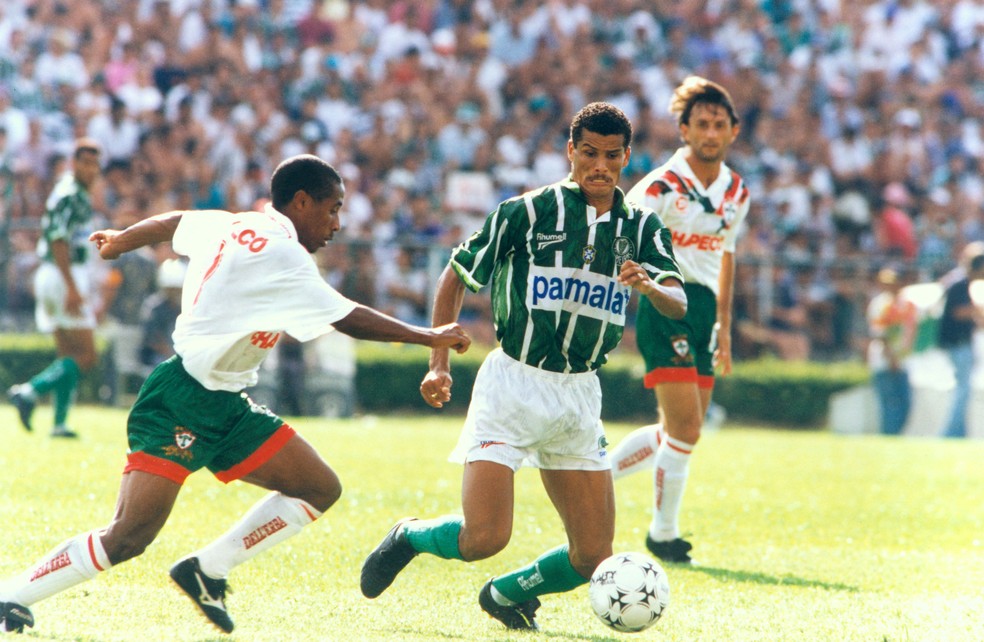 Rivaldo no Palmeiras nos anos 90 — Foto: Paulo Pinto/Agência Estado