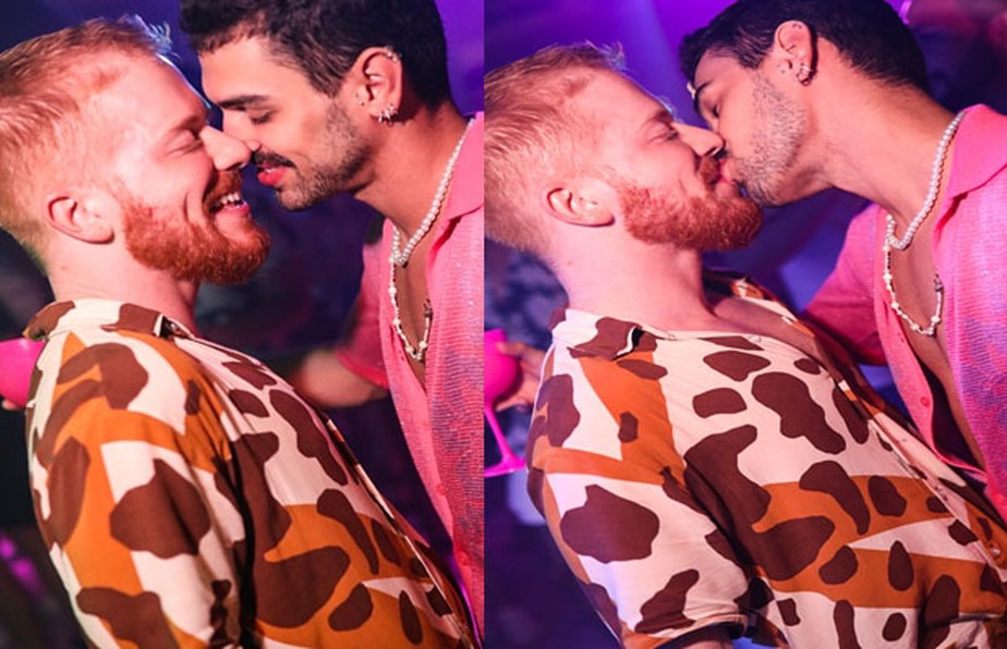 Manoel, ex-participante da Casa de Vidro do BBB 23, curte noite carioca beijando o marido