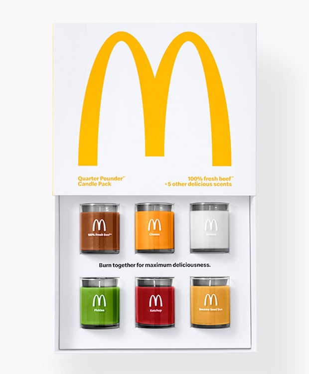 McDonald's lança conjunto de velas com aroma de hambúrguer (Foto: Golden Arches Unlimited/ Reprodução)