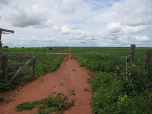Propriedade rural abandonada e interditada dentro da reserva após desintrusão dos ocupantes não-índios (Foto: Wanderlei Dias Guerra / Mapa)