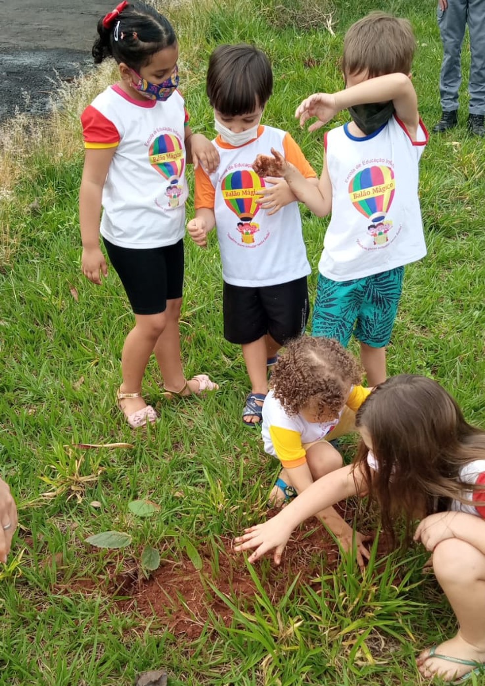 Dia da Árvore foi celebrado com plantio de mudas em Martinópolis — Foto: Polícia Militar Ambiental