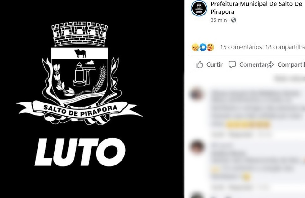 Prefeitura Posta Imagem De Luto Em Dia Com Recorde De Mortes Por Covid Em Salto De Pirapora Sorocaba E Jundiai G1