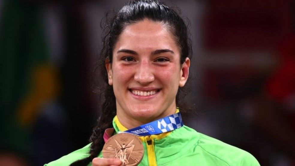 Mayra Aguar ganhou bronze em Tóquio 2021, repetindo o que havia feito nas últimas duas olimpíadas. — Foto: Reuters via BBC