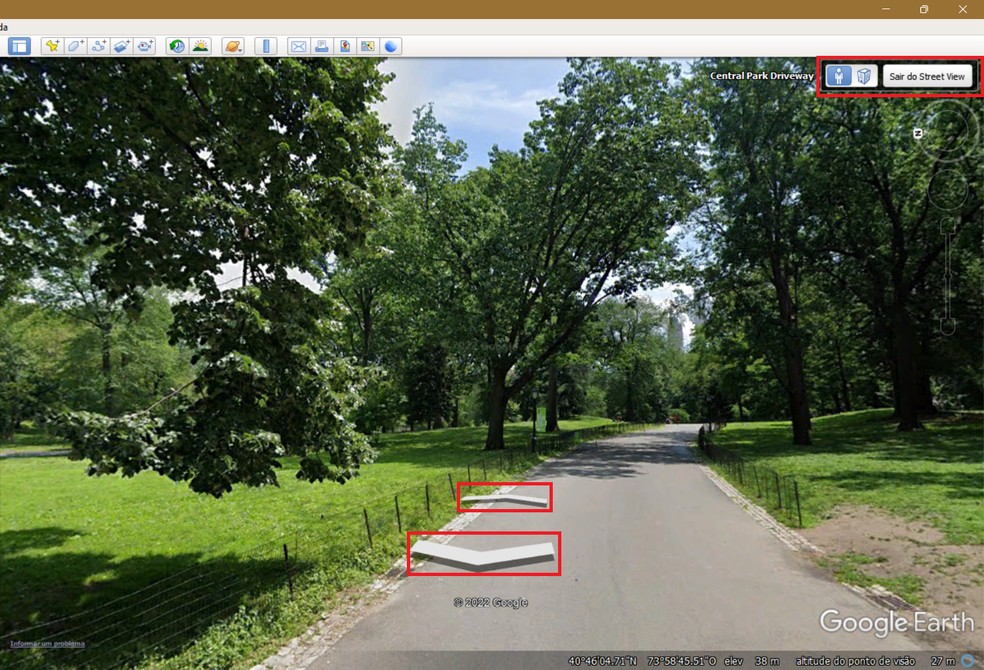 Street View permite explorar de perto ruas e locais — Foto: Reprodução/Caroline Silvestre