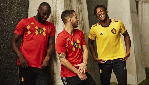 As camisas da seleção da Bélgica