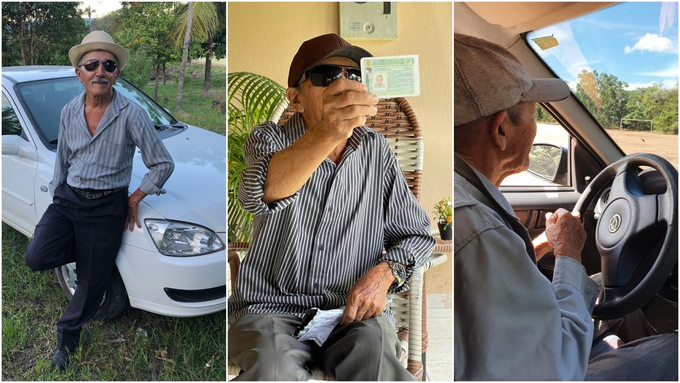 Napolião obtém CNH aos 78 anos e agora está habilitado a dirigir autmóveis — Foto: Arquivo pessoal