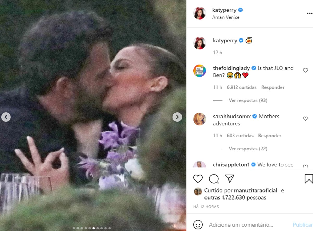 Katy Perry shippa volta de Jennifer Lopez e Ben Affleck (Foto: Grosby Group/Reprodução/Instagram)