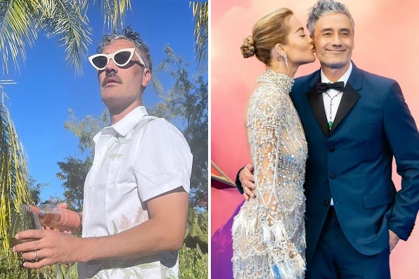 O diretor Taika Waititi foi flagrado com um anel no dedo (esquerda) levantando suspeitas de que casou secretamente com a cantora Rita Ora (Foto: Instagram) O diretor Taika Waititi foi flagrado com um anel no dedo (esquerda) levantando suspeitas de que casou secretamente com a cantora Rita Ora (Foto: Instagram)