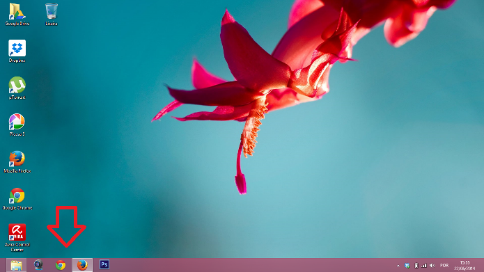 Programas fixados na barra de tarefas do Windows 8 (Foto: Reprodução/Lívia Dâmaso)