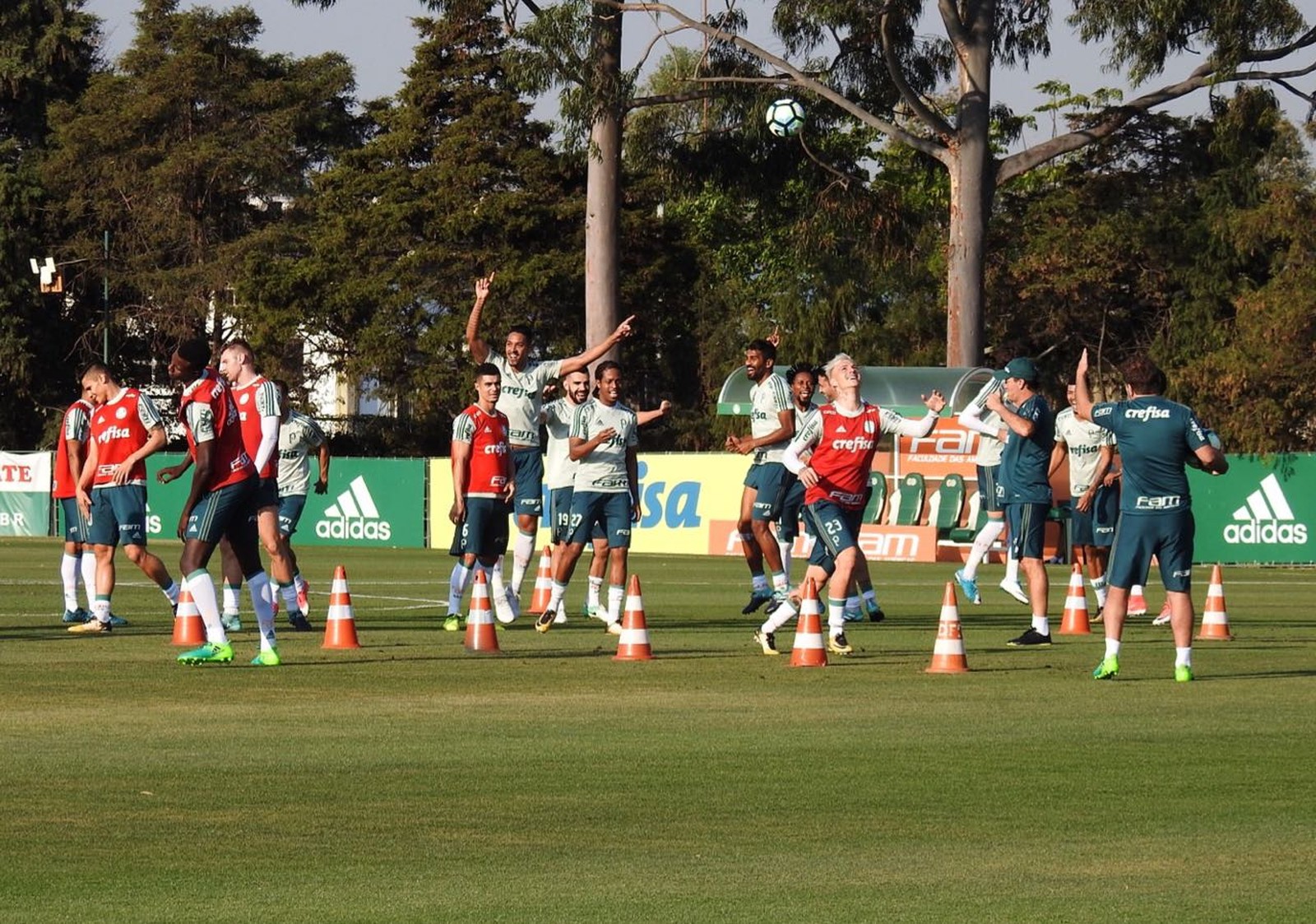  Gincana e rachão com gol de Borja no final divertem elenco do Palmeiras