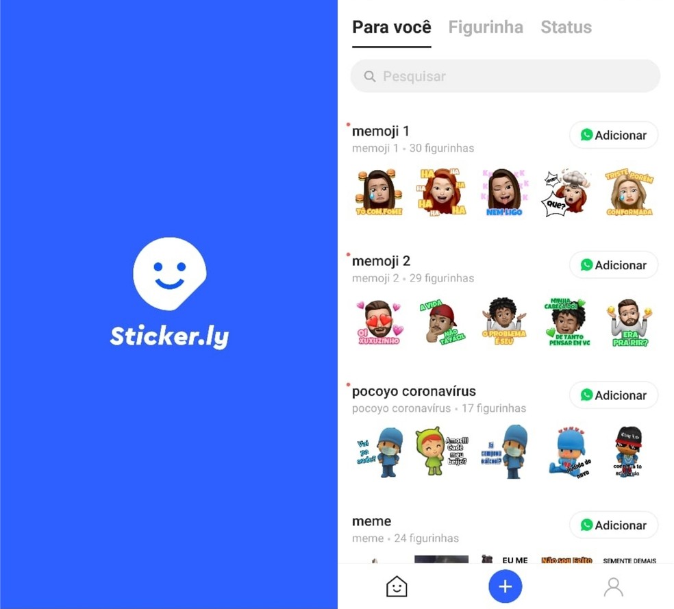 O Sticker.ly é um app sidekick para o WhatsApp — Foto: Reprodução/Clara Fabro