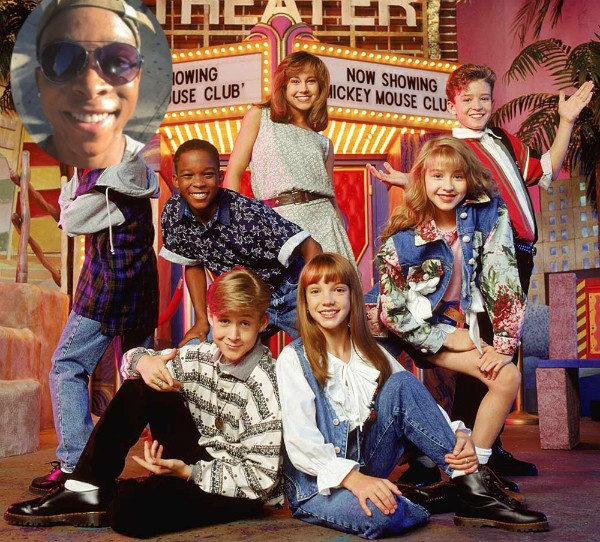 Marque Tate Lynche em foto recente e na companhia de Britney Spears, Ryan Gosling e Justin Timberlake no Clube do Mickey (Foto: Reprodução)