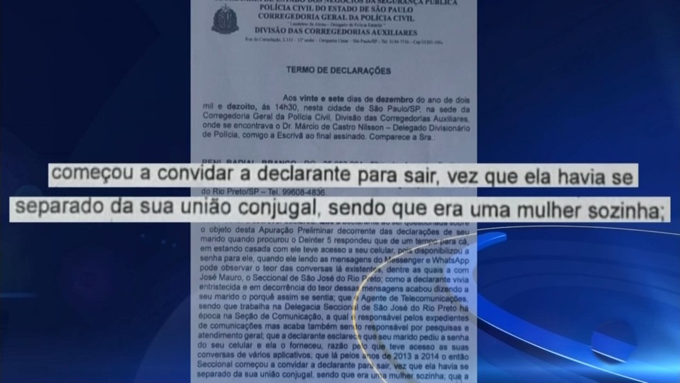 Denúncia foi feita contra o delegado seccional de Rio Preto  — Foto: Reprodução/ TV TEM 