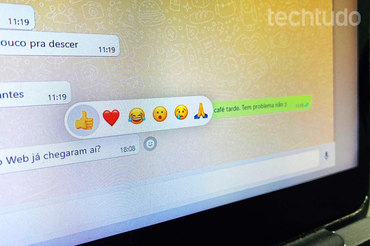 Como usar reações do WhatsApp no computador