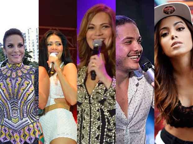 Ivete, Aviões do Forró, Anitta, Simone e Simaria e Wesley Safadão estarão na festa (Foto: Arte/G1)
