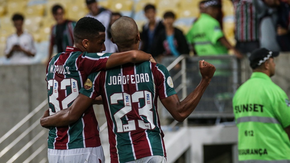 Marcos Paulo e João Pedro na goleada do Fluminense sobre o Cruzeiro — Foto: Lucas Merçon/Fluminense FC