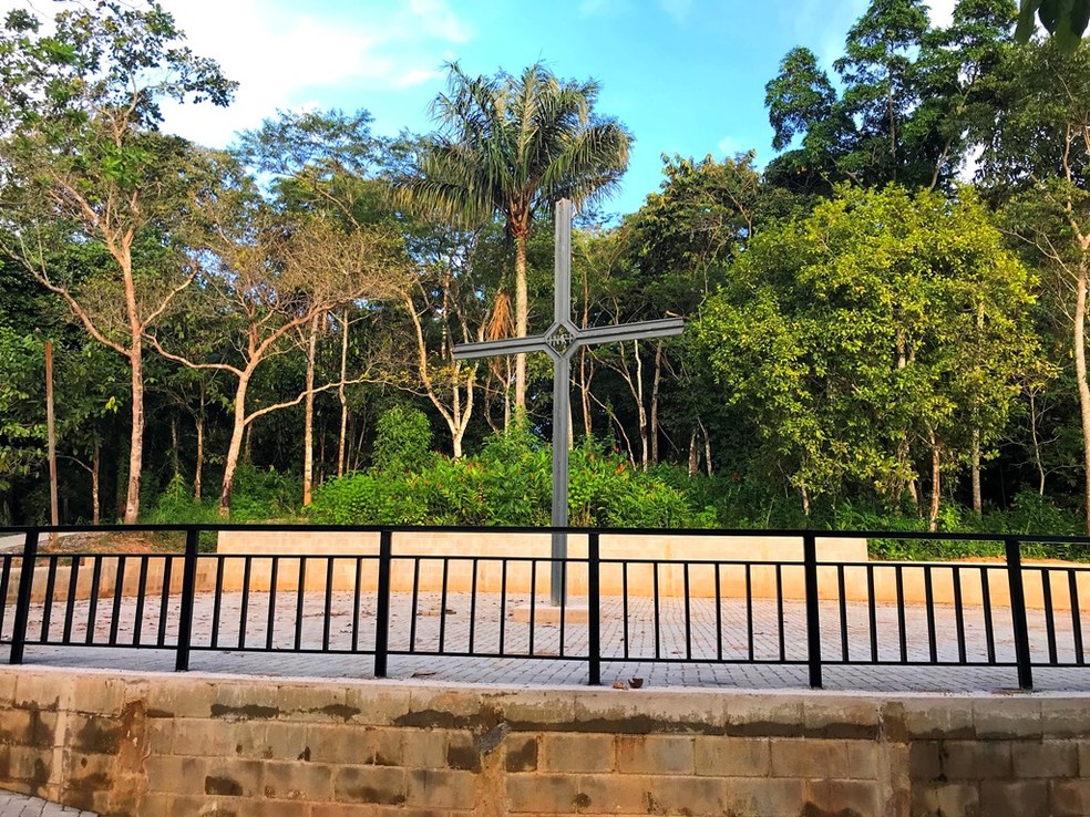 Cemitério da Candelária foi construído para enterrar trabalhadores da EFMM. — Foto: Santo Antônio Energia/Divulgação