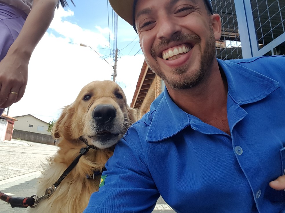 Tiago guarda selfies com animais em Sorocaba — Foto: Arquivo pessoal