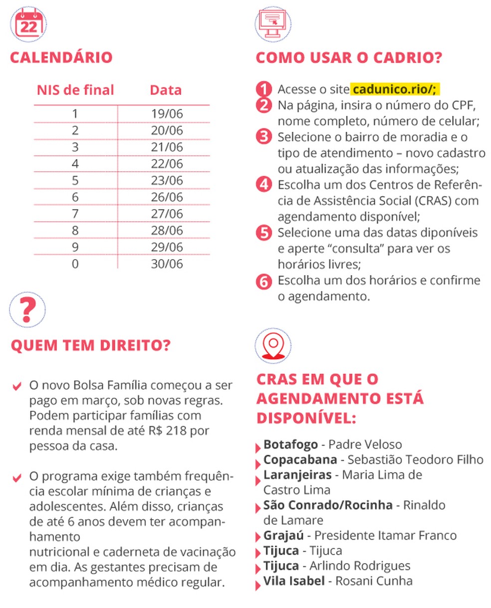 Veja o calendário — Foto: Editoria de arte