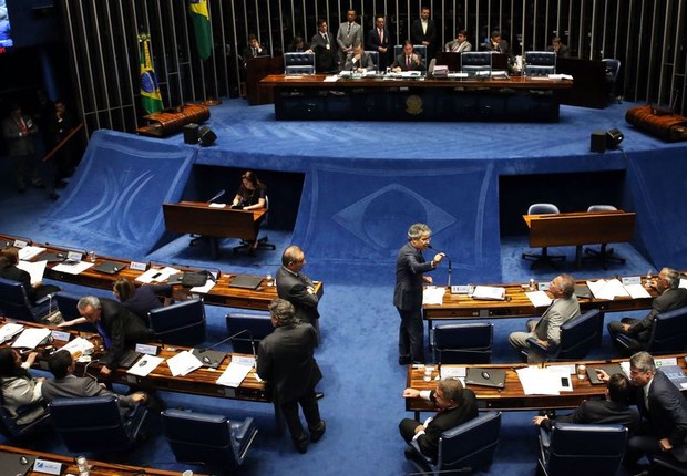 Plenário do Senado analisa texto do projeto de abuso de autoridade (Foto: Antonio Cruz/Agência Brasil)