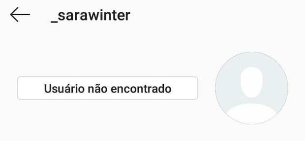 Perfil de Sara Winter é retirado do ar no Instagram (Foto: Reprodução / Instagram)
