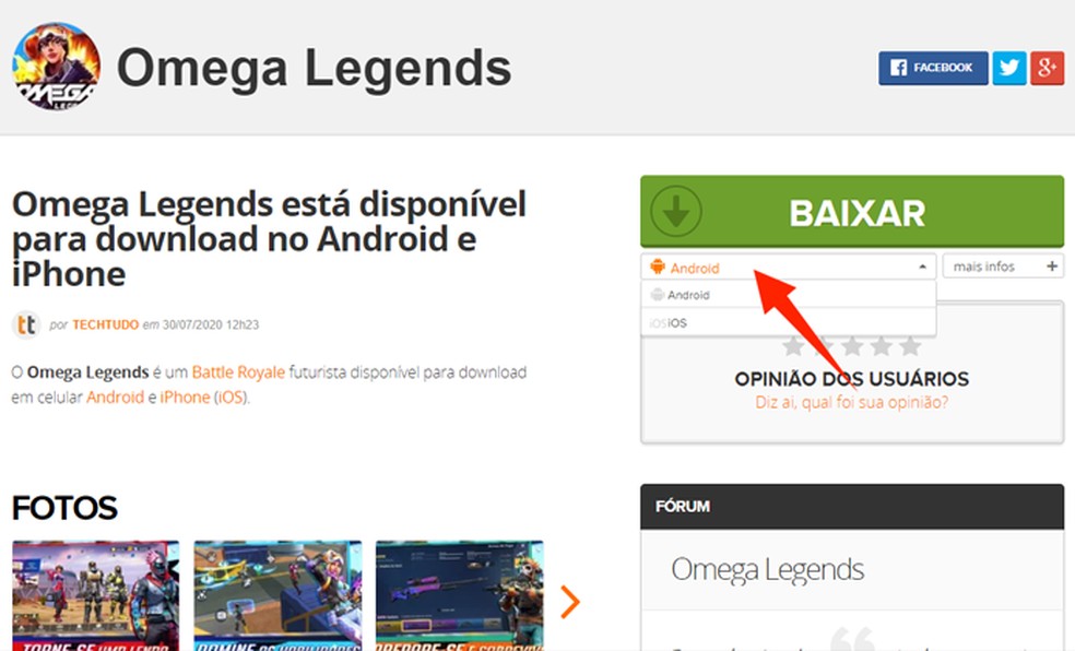 Faça o download do Omega Legends pelo site do TechTudo  — Foto: Reprodução/Tais Carvalho