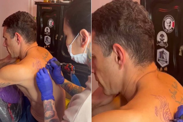 Marcus Buaiz tatua fênix nas costas (Foto: Reprodução/Instagram)