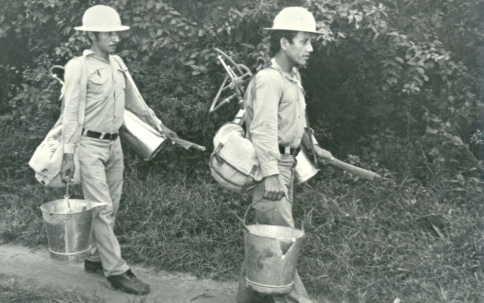 Ex-servidores da extinta Sucam na década de 70 — Foto: Aldo Moura/Arquivo pessoal