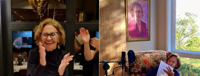 Laura Cardoso comemorou em casa seu aniversário de 95 anos, dia 13 de setembro — Foto: Reprodução/Instagram